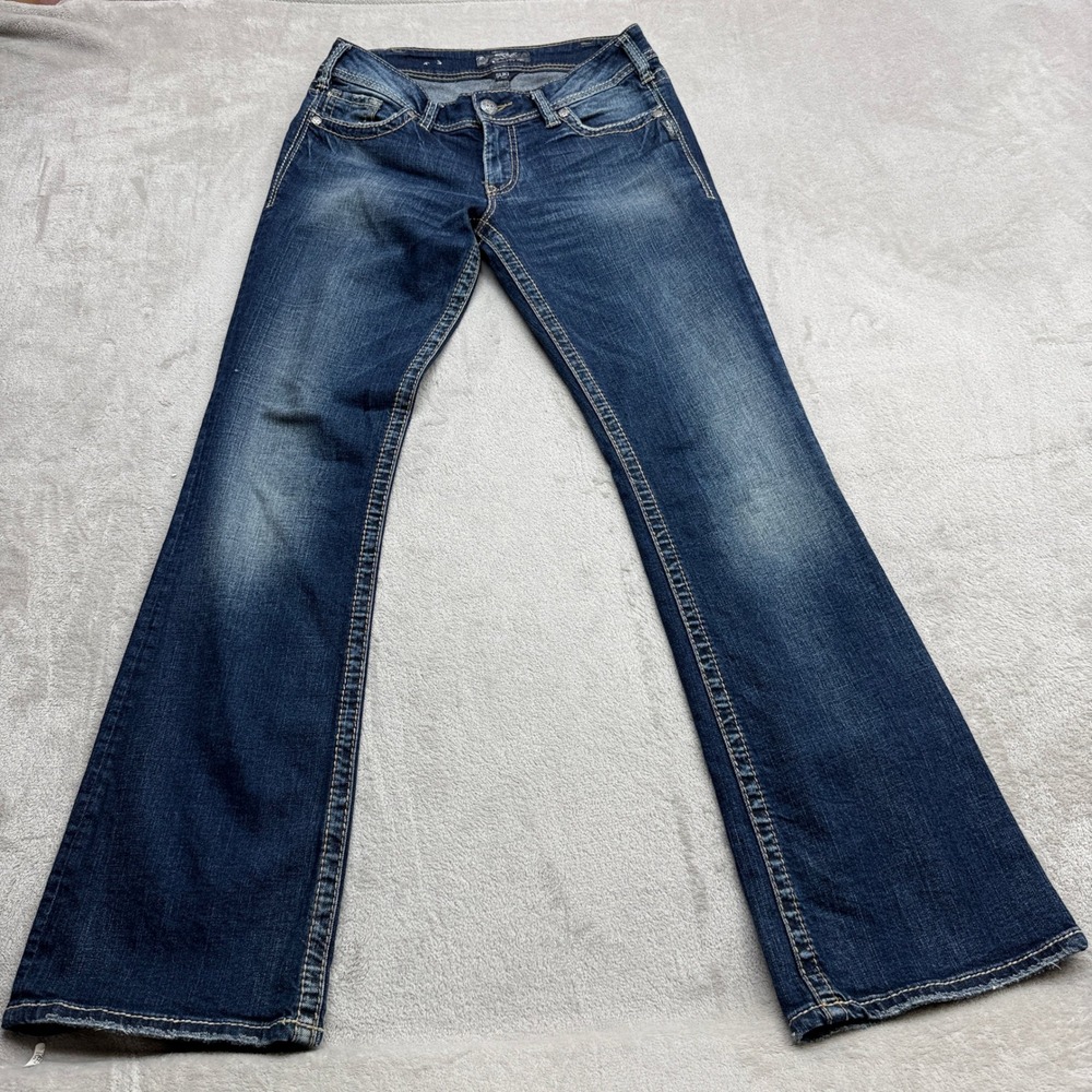 Silver Jeans Co Suki Jeans Women 30 Dark Wash Bootcut Mid Rise Western Y2K Denim